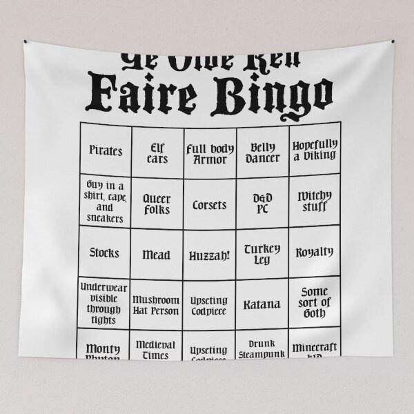 Item preview, Ye Olde Ren Faire Bingo designed and sold by Goth-It-Covered.
