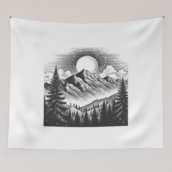 Item preview, Nature’s Serenity: Mountains and Moon designed and sold by Eiadlight.
