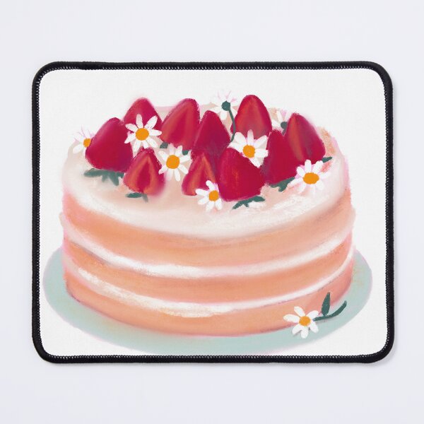 Item preview, Floral Strawberry Cake: A Blend of Sweetness and Blooms designed and sold by valleyofvisions.