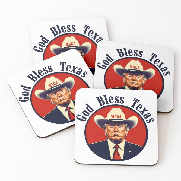 Item preview, god bless texas, texas trump, trump texas, texan trump, trump with a cowboy hat,  designed and sold by SavageLegion.