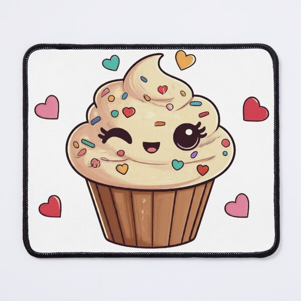 Item preview, Cupcake with hearts and sprinkles designed and sold by ScribbleLoft.