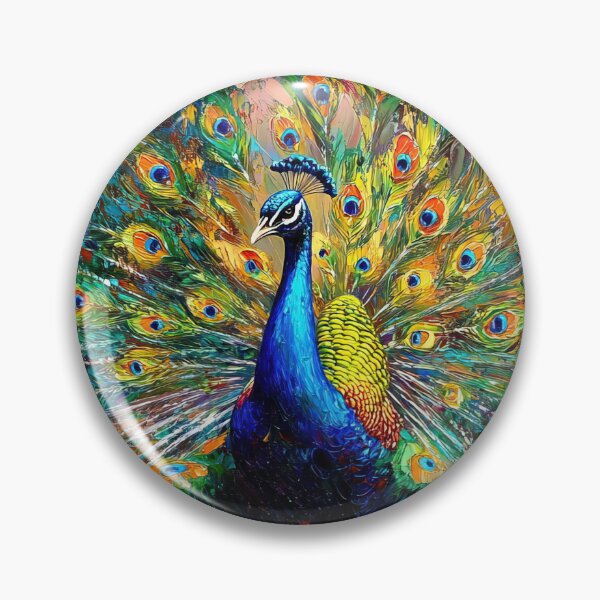 Artikelvorschau, Pfau breitet seine Federn aus - Naturmalerei entworfen und verkauft von TheArtistOf2022.