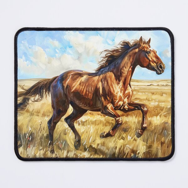Item preview, Beautiful horse galloping through fields of wheat - Wildlife painting designed and sold by TheArtistOf2022.