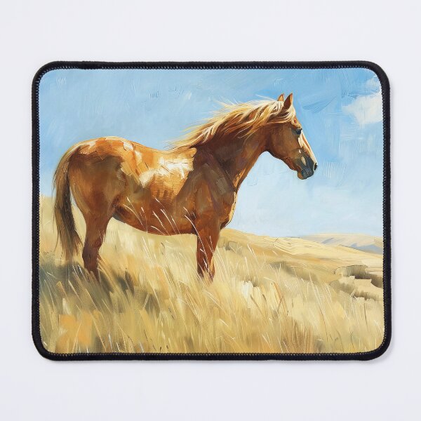 Item preview, Beautiful horse in fields of wheat - Wildlife painting designed and sold by TheArtistOf2022.