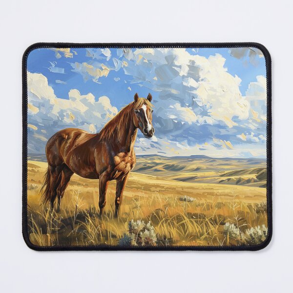 Item preview, Beautiful horse in fields of wheat - Wildlife painting designed and sold by TheArtistOf2022.