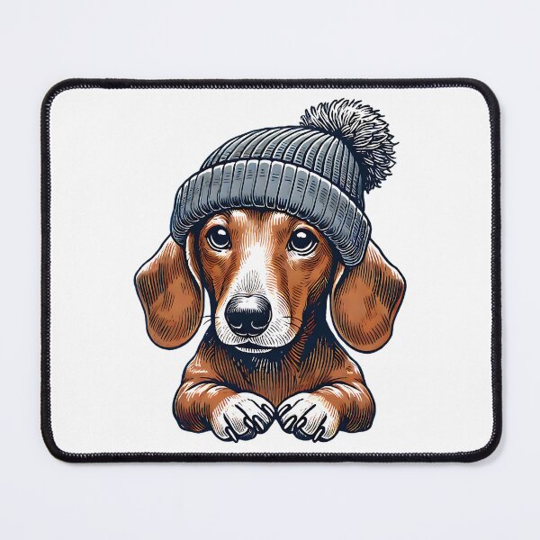 Item preview, Wiener Dog with Beanie Hat designed and sold by Urban Art Fitters.