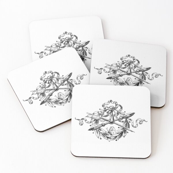 Item preview, Laurel Wreath with Pen and Chalk Holder Vintage Illustration  designed and sold by HawthorneFlame.