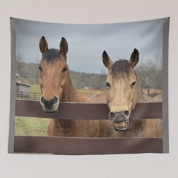 Item preview, Two horses side by side. One laughing, one serious. designed and sold by GaryStory.