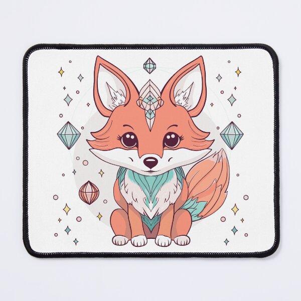 Item preview, Cute fox with gemstones designed and sold by Fox Swell Media.