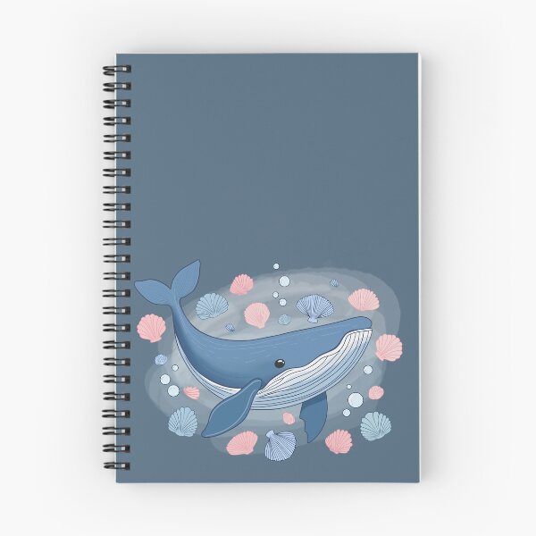 Item preview, Blue whale with seashells designed and sold by Fox Swell Media.