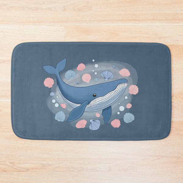 Item preview, Blue whale with seashells designed and sold by Fox Swell Media.