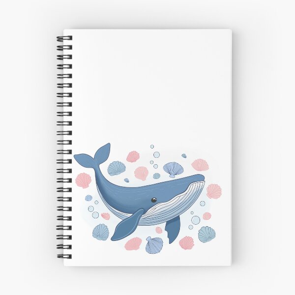 Item preview, Blue whale with seashells designed and sold by Fox Swell Media.