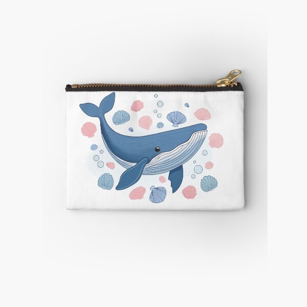 Item preview, Blue whale with seashells designed and sold by Fox Swell Media.