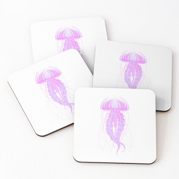 Item preview, Neon pink jellyfish designed and sold by Fox Swell Media.