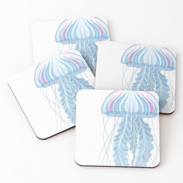 Item preview, Blue and purple jellyfish designed and sold by Fox Swell Media.