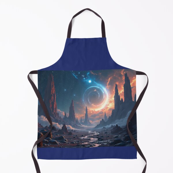 Aperçu de l'œuvre Paysage planétaire cosmique avec des galaxies tourbillonnantes et de la lumière céleste créée et vendue par aiEuroGirls.