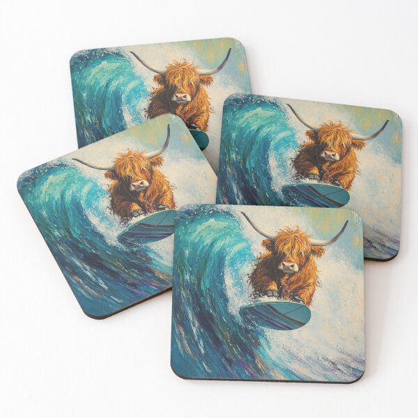 Item preview, Highland Cow Surfing designed and sold by ArtHouseNiklas.