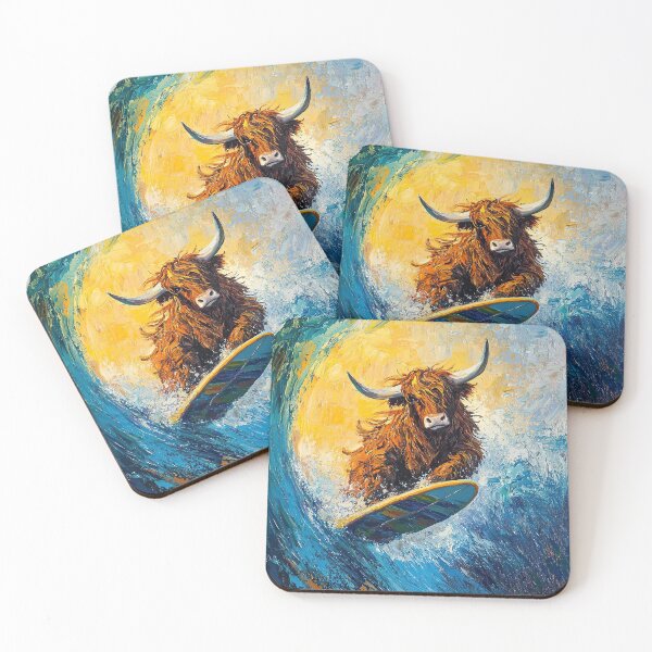 Item preview, Highland Cow Surfing designed and sold by ArtHouseNiklas.