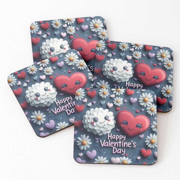Item preview, Happy Valentine's Day Heart and Flowers Pattern designed and sold by MysticArtisan.