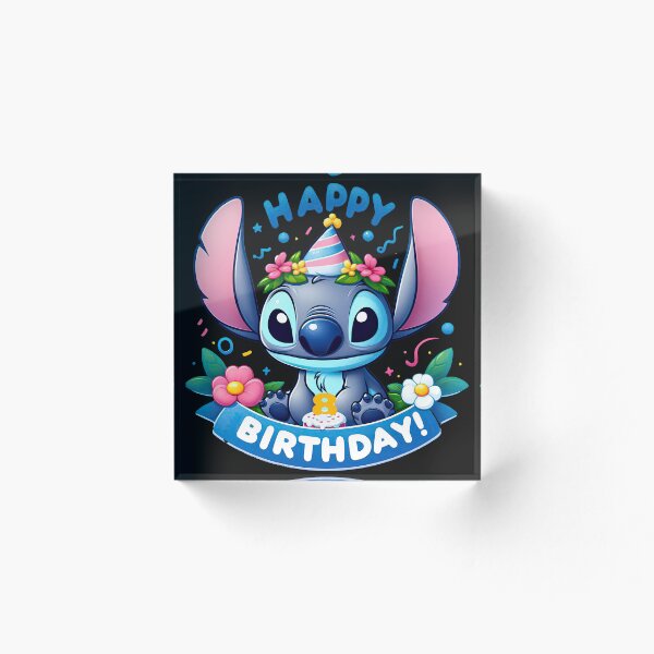 Item preview, Stitch 8. Birthday with flowers and cake designed and sold by OverTimeBGD.