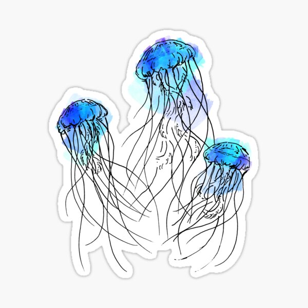 Sea Nettle Jellyfish (blue) Sticker