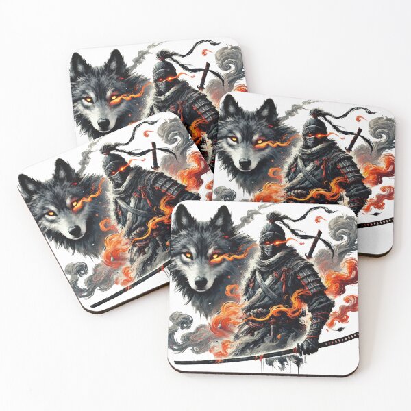 Item preview, Samurai Warrior & Black Wolf designed and sold by Yomogun.