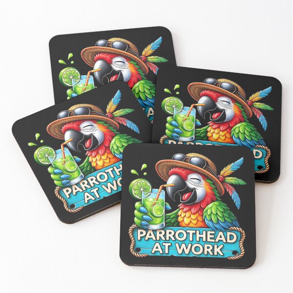 Item preview, Parrothead at work Nr1 - Hard working parrot with drink in his hand - 6500x6500 designed and sold by vronidunk.