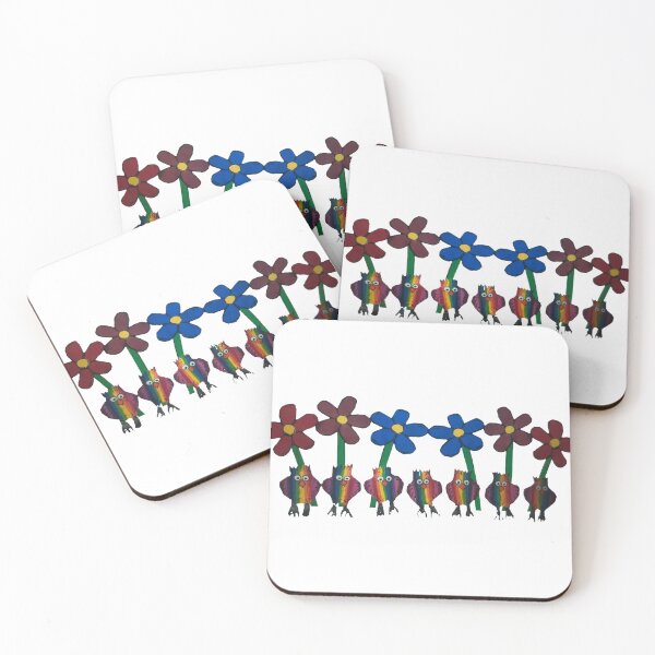 Item preview, Rainbow chickens and flowers  designed and sold by Lauracolleen3.