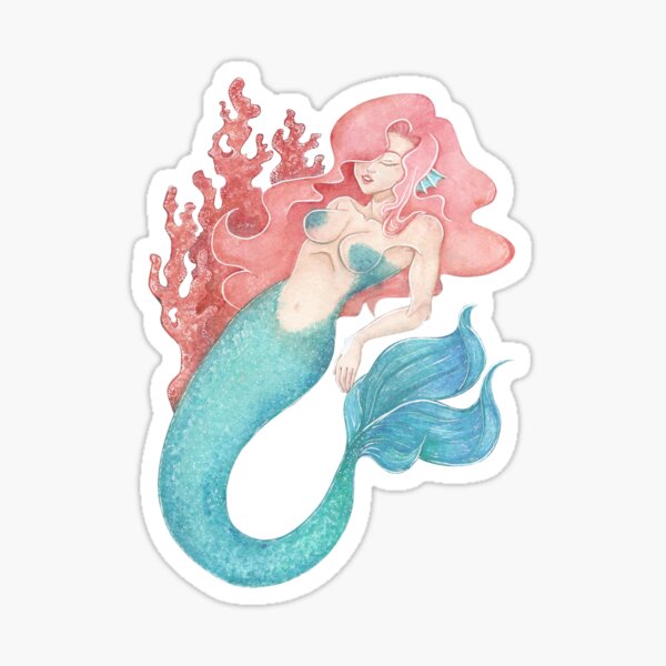 Watercolour Mermaid Without Background Sticker