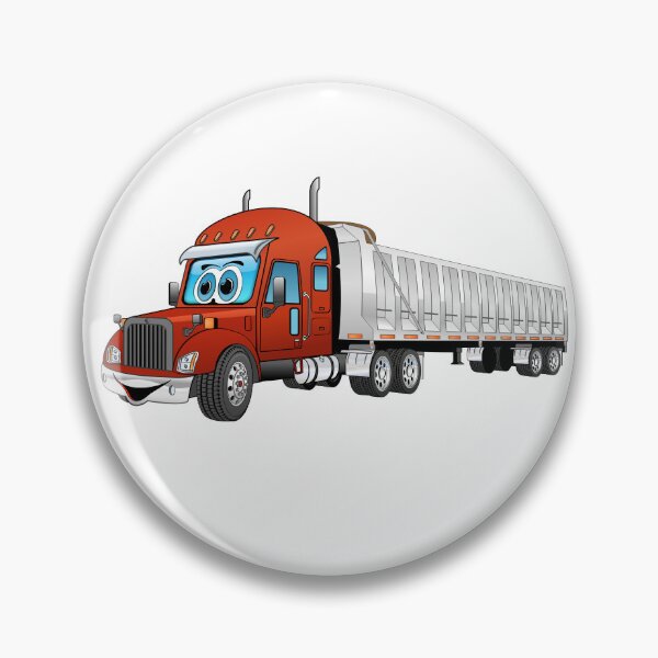 Item preview, Red semi dump truck with silver trailer cartoon designed and sold by Scott Hayes.