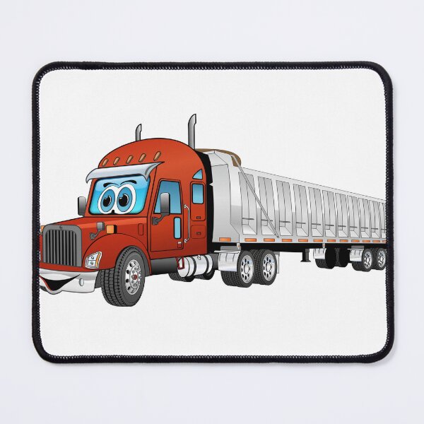 Item preview, Red semi dump truck with silver trailer cartoon designed and sold by Scott Hayes.