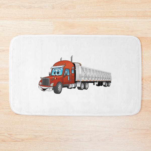 Item preview, Red semi dump truck with silver trailer cartoon designed and sold by Scott Hayes.
