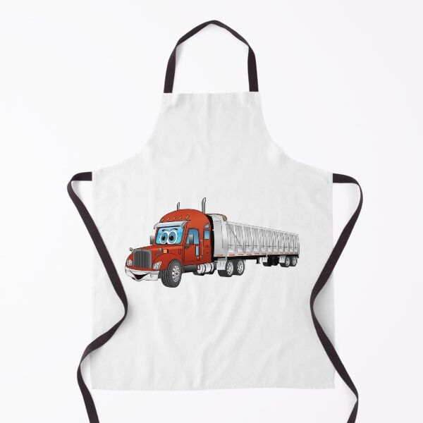 Item preview, Red semi dump truck with silver trailer cartoon designed and sold by Scott Hayes.