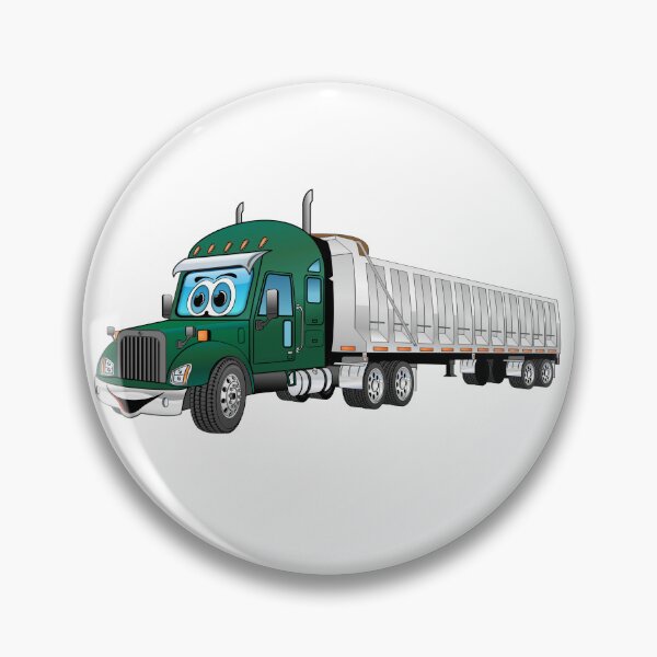 Item preview, Green semi dump truck cartoon designed and sold by Scott Hayes.