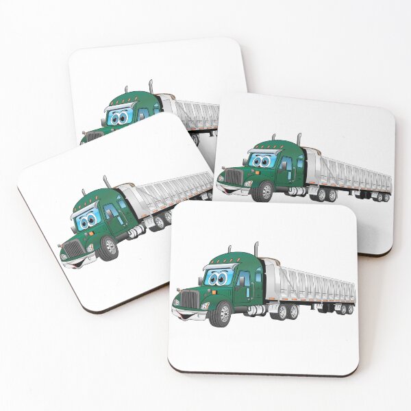 Item preview, Green semi dump truck cartoon designed and sold by Scott Hayes.