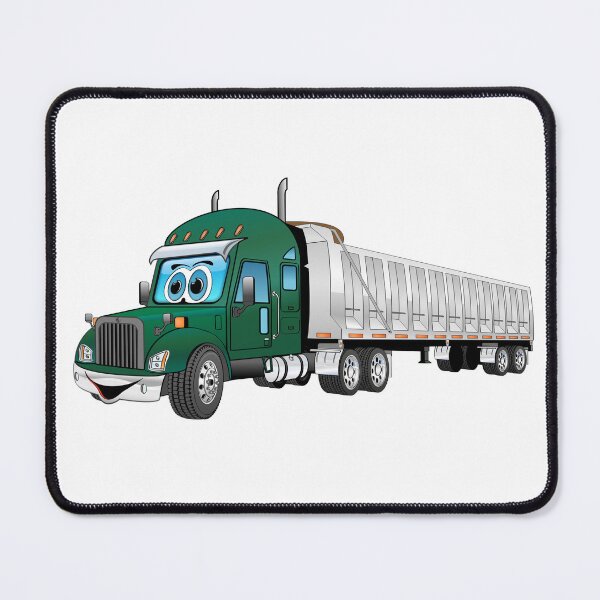 Item preview, Green semi dump truck cartoon designed and sold by Scott Hayes.