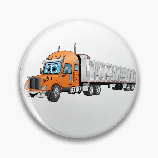Item preview, Orange semi dump truck cartoon designed and sold by Scott Hayes.