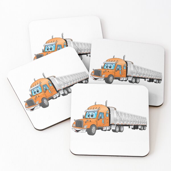 Item preview, Orange semi dump truck cartoon designed and sold by Scott Hayes.