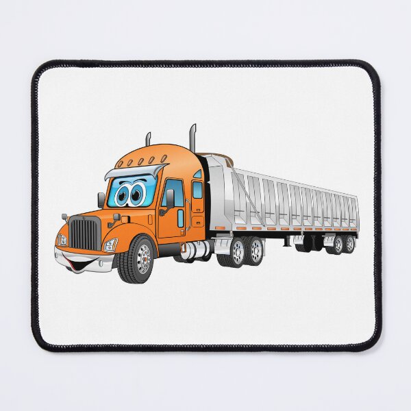Item preview, Orange semi dump truck cartoon designed and sold by Scott Hayes.