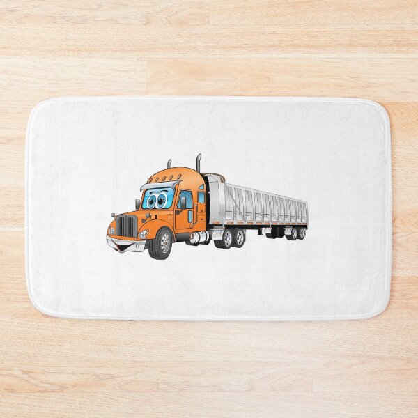 Item preview, Orange semi dump truck cartoon designed and sold by Scott Hayes.