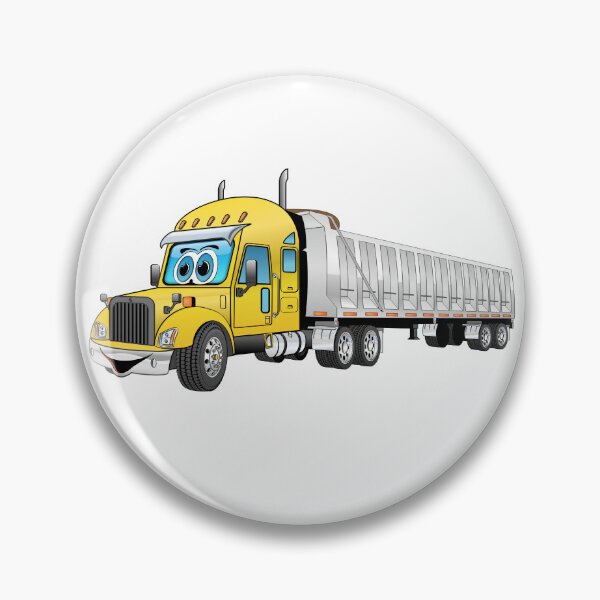 Item preview, Yellow semi dump truck with a silver trailer cartoon designed and sold by Scott Hayes.