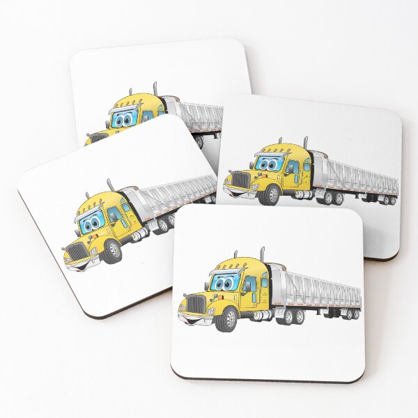 Item preview, Yellow semi dump truck with a silver trailer cartoon designed and sold by Scott Hayes.