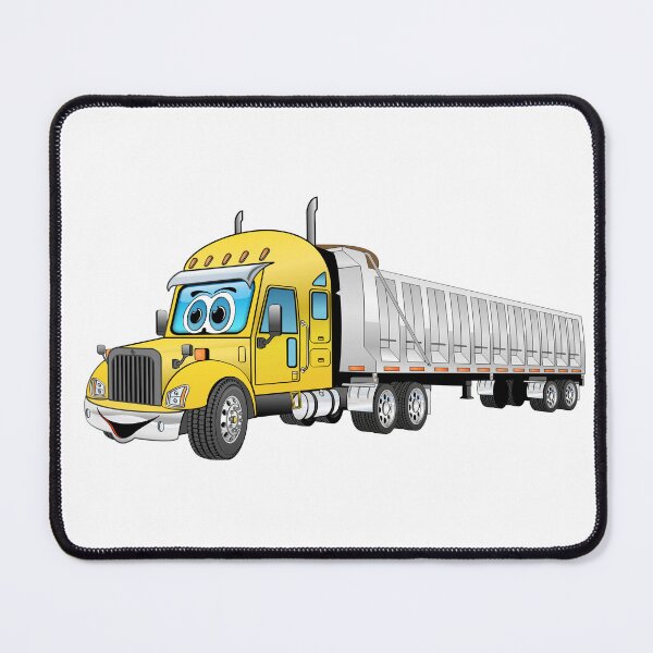 Item preview, Yellow semi dump truck with a silver trailer cartoon designed and sold by Scott Hayes.