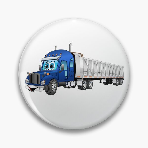Item preview, Blue semi dump truck with a silver trailer cartoon designed and sold by Scott Hayes.