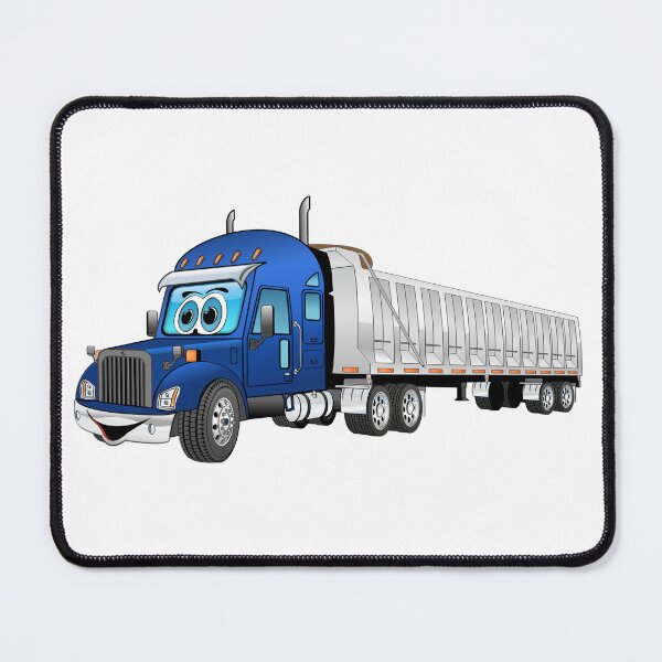 Item preview, Blue semi dump truck with a silver trailer cartoon designed and sold by Scott Hayes.