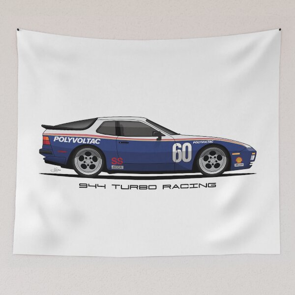 Item preview, Porsche 944 turbo retro Race Car Illustration designed and sold by blackdogshop.