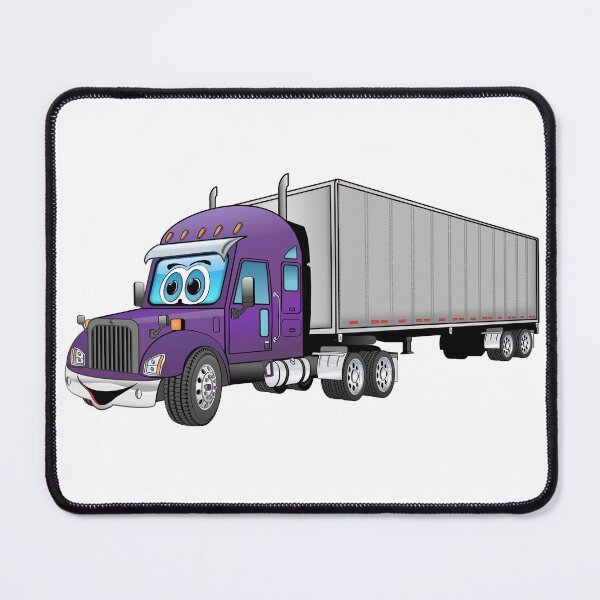 Item preview, Semi Box Truck Purple Cab and Silver Trailer Cartoon designed and sold by Scott Hayes.