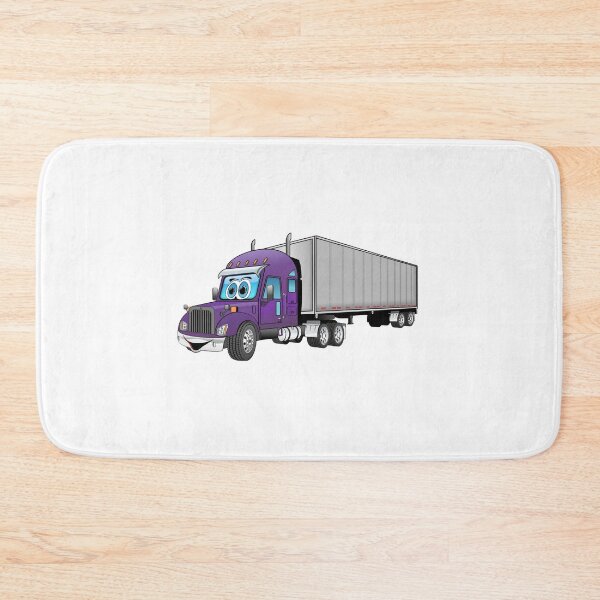 Item preview, Semi Box Truck Purple Cab and Silver Trailer Cartoon designed and sold by Scott Hayes.