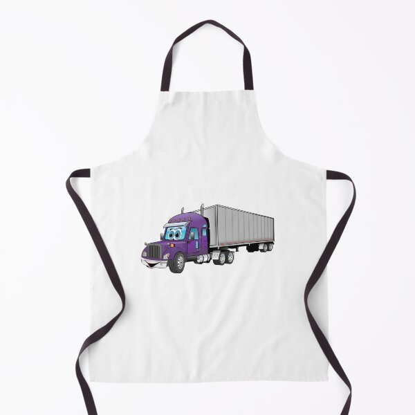 Item preview, Semi Box Truck Purple Cab and Silver Trailer Cartoon designed and sold by Scott Hayes.