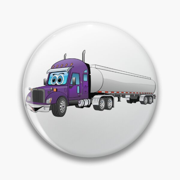 Item preview, Semi truck tanker purple cab silver trailer cartoon designed and sold by Scott Hayes.